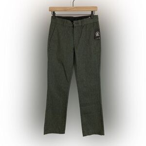 Volcom Vmonty Pants Boys 27 Gray Twill Chino Modern Fit Straight